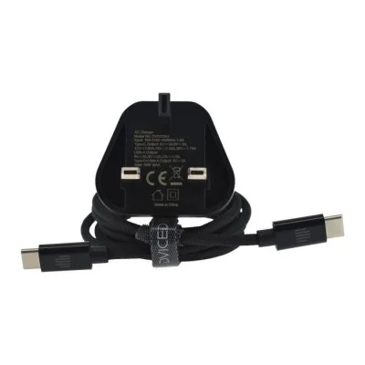 Dviced Wall charger, cable 35W GaN 1 USB-A 1 USB-C UK black